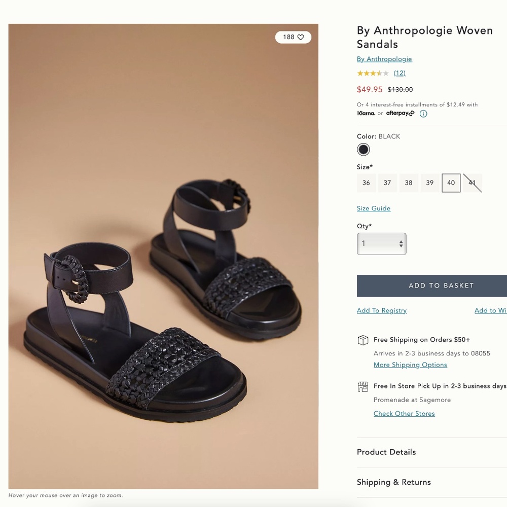 Anthropologie Woven Sandals Size 10